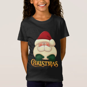 Festive Santa with Christmas Word Art T-Shirt