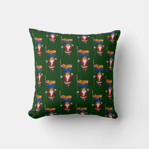 Festive Santa With Ensign Of Arizona Cushion