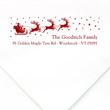 Festive Santa's Sleigh Christmas Return Address