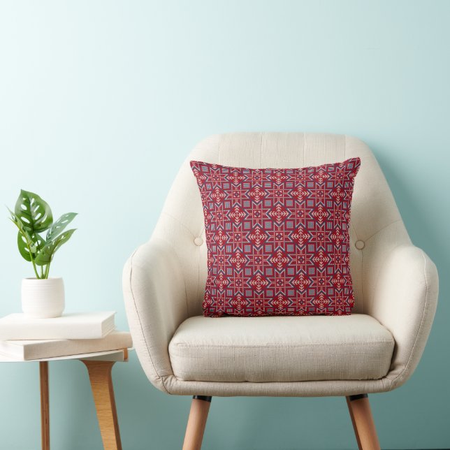 Festive Scandinavian Sweater Pattern Cushion (Chair)