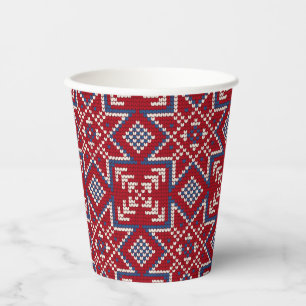 Festive Scandinavian Sweater Pattern  Paper Cups