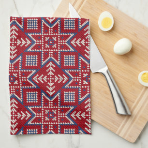 Festive Scandinavian Sweater Pattern  Tea Towel