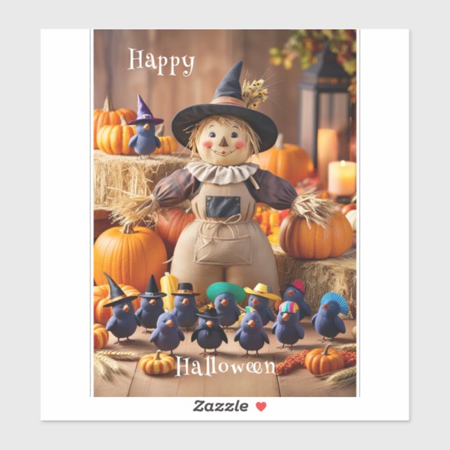 Festive Scarecrow and Pumpkin Patch Halloween  (Sheet)