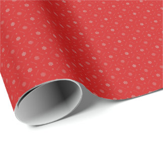 Festive Scarlet Luxury Wrap – Intricate Elegance Wrapping Paper