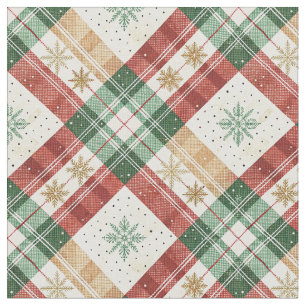 Festive Scottish Tartan Plaid Holiday Pattern Art Fabric