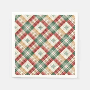 Festive Scottish Tartan Plaid Holiday Pattern Art Napkin