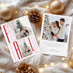 Festive Script Christmas Photo Collage Holiday Card