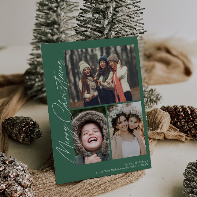 Festive script merry christmas  holiday card (Creator Uploaded)