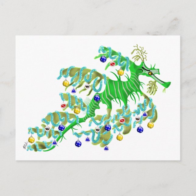 Festive Sea Dragon Postcard (Front)