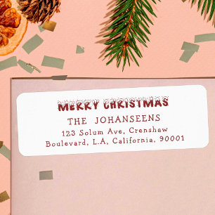 Festive Seasonal Merry Christmas Return Address
