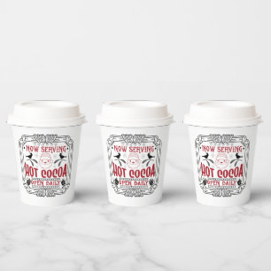 Festive serving hot cocoa Christmas party Paper Cups