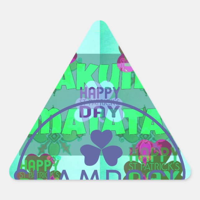 Festive Shamrock Captivating St. Patrick's Floral  Triangle Sticker (Front)