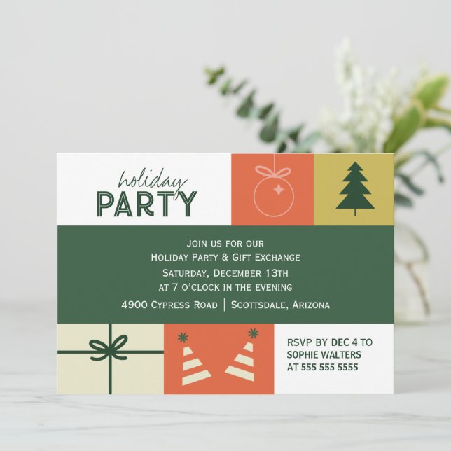 Festive Shapes Invitation (Standing Front)
