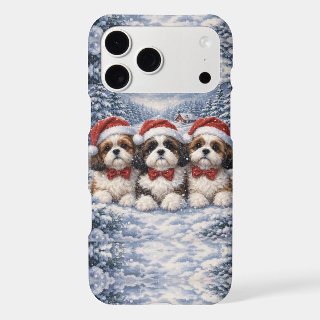 Festive Shih Tzu Trio  ("Three little Shih Tzus spreading Christmas joy!)