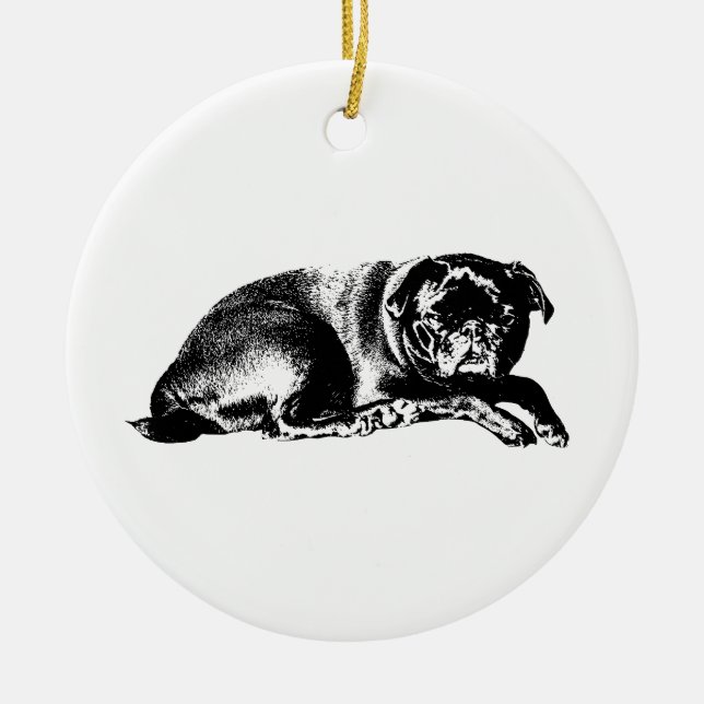 Festive Silhouette, Calm Spirit Ceramic Tree Decoration (Front)