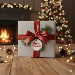 Festive Silver Glow Christmas Gift Wrapping Paper