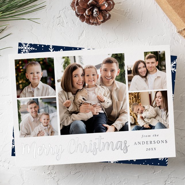 Festive Silver Script 5 Photo Collage (Creator Uploaded)