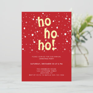Festive Simple Red Annual Christmas Party Invitation