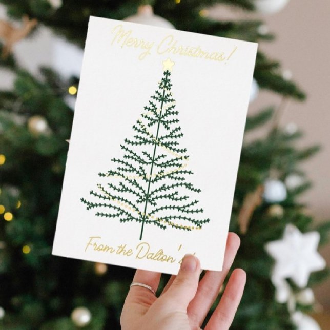 Festive Simple White Green & Gold Christmas Tree (Creator Uploaded)
