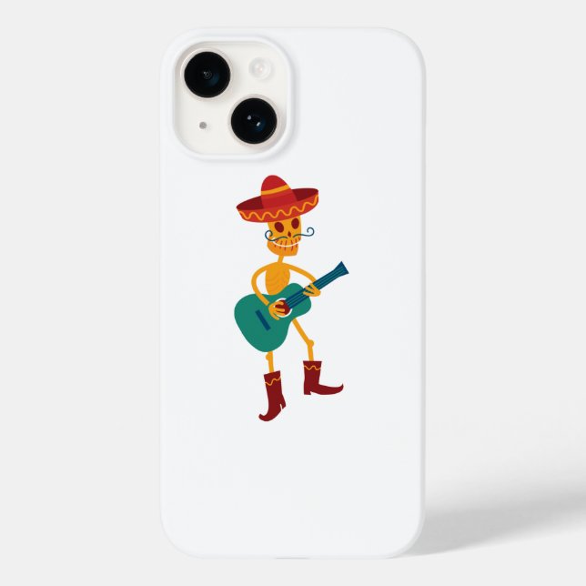 Festive Skeleton Guitar Player Case-Mate iPhone Case (Back)