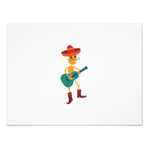 Festive Skeleton Guitar Player Photo Print