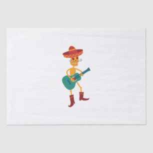 Festive Skeleton Guitar Player Tissue Paper