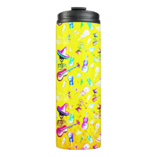Festive Skeleton Mariachi – Día de los Muertos (3) Thermal Tumbler