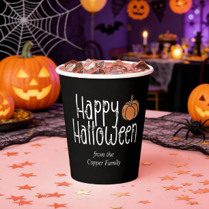 Festive Skull Halloween personalised Paper Cups