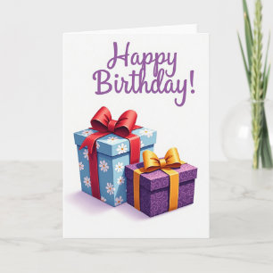 Festive Sky Blue Birthday Card