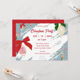 Festive Sky Blue Nutcracker Candy Cane Corporate  Invitation