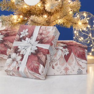 Festive Snow Flakes Wrapping Paper