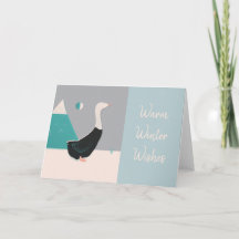 Festive Snow Goose Greetings Card