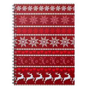 Festive Snowflake and Reindeer Design Notebook