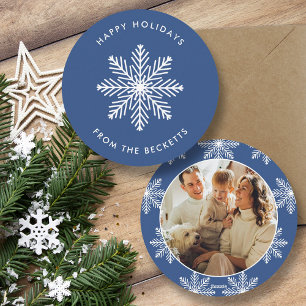 Festive Snowflake Christmas Photo Holiday Card