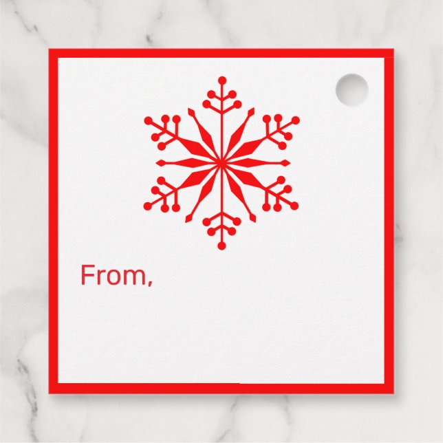 Festive Snowflake Gift Tag. Favour Tags (Back)