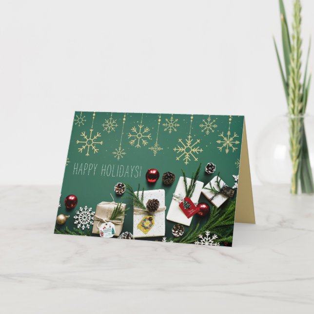 Festive Snowflakes, Christmas Card (Front)