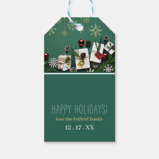 Festive Snowflakes, Christmas Gift Tags (Front)