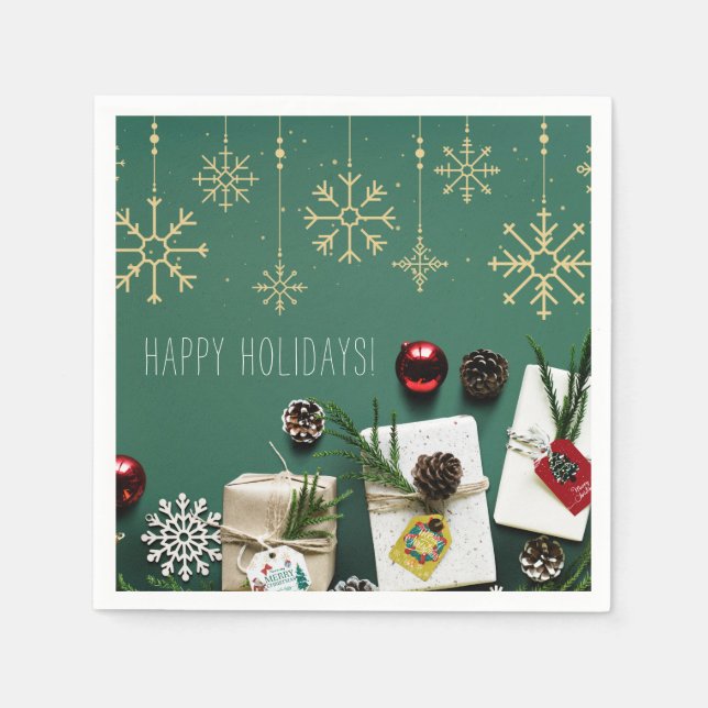 Festive Snowflakes, Christmas Napkin (Front)