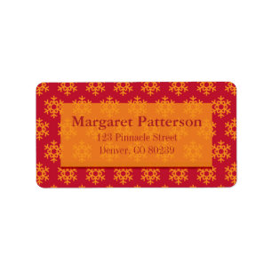 Festive Snowflakes - Red and Orange Label