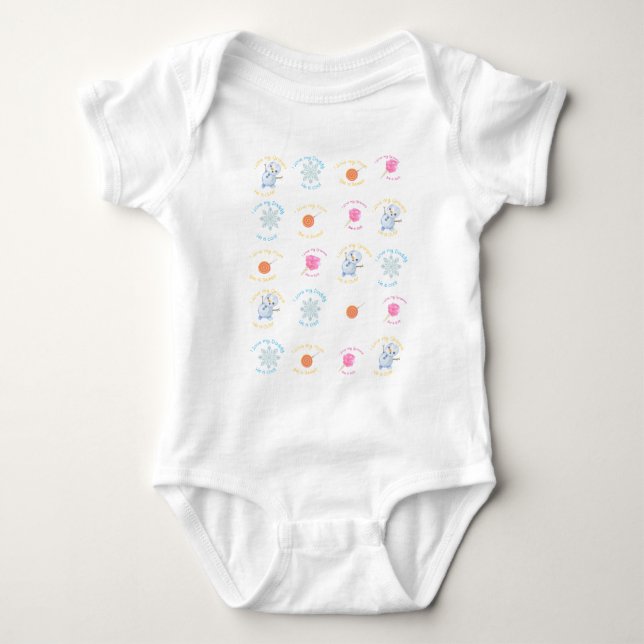  Festive Snowflakes & Snowman Toddler One-Piece Baby Bodysuit (Front)