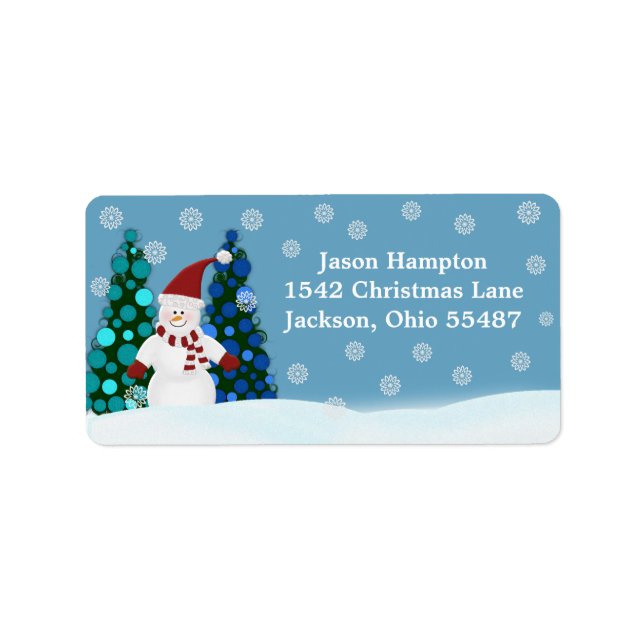 Festive Snowman Address Labels (Front)