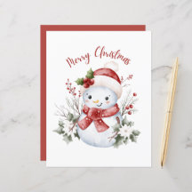 Festive Snowman Christmas Paper Sheet