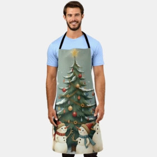 Festive Snowman Family Christmas Collection Apron