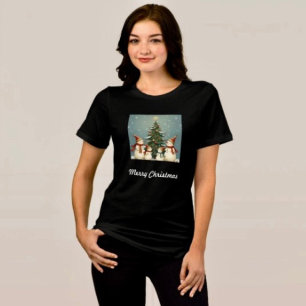 Festive Snowman Family Christmas Collection Tri-Blend Shirt