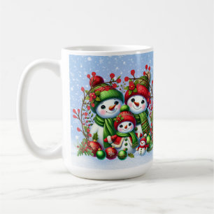 Festive Snowman Family Coffee Mug