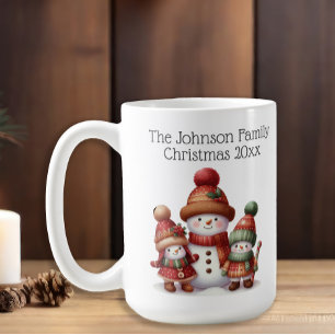 Festive Snowman Family Coffee Mug