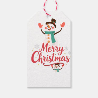 Festive Snowman Merry Christmas Lip Balm Gift Tags
