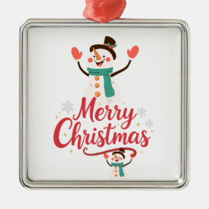 Festive Snowman Merry Christmas Lip Balm Metal Tree Decoration