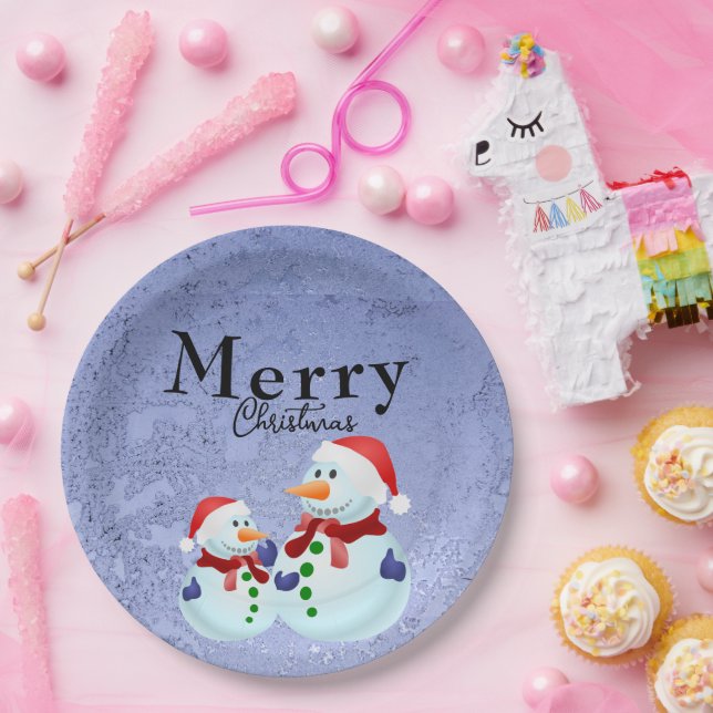 Festive Snowman Paper Plate (Party)