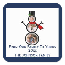 Festive Snowman Photo Frame Template